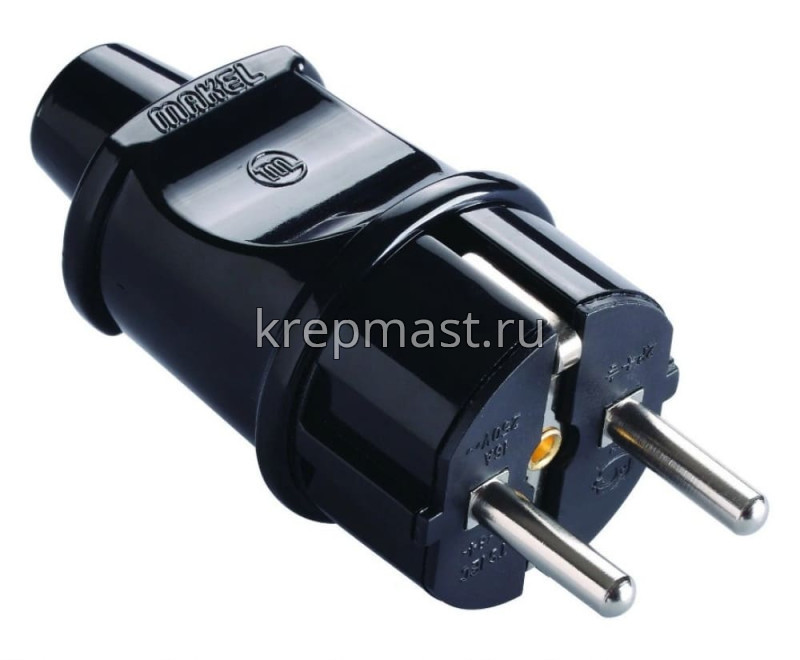 Вилка штепс. Makel черн. с/з