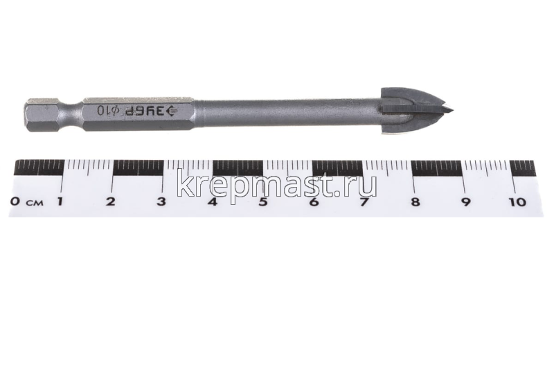 Сверло по стеклу 10мм ЗУБР (с 4мя реж.лезвиями)