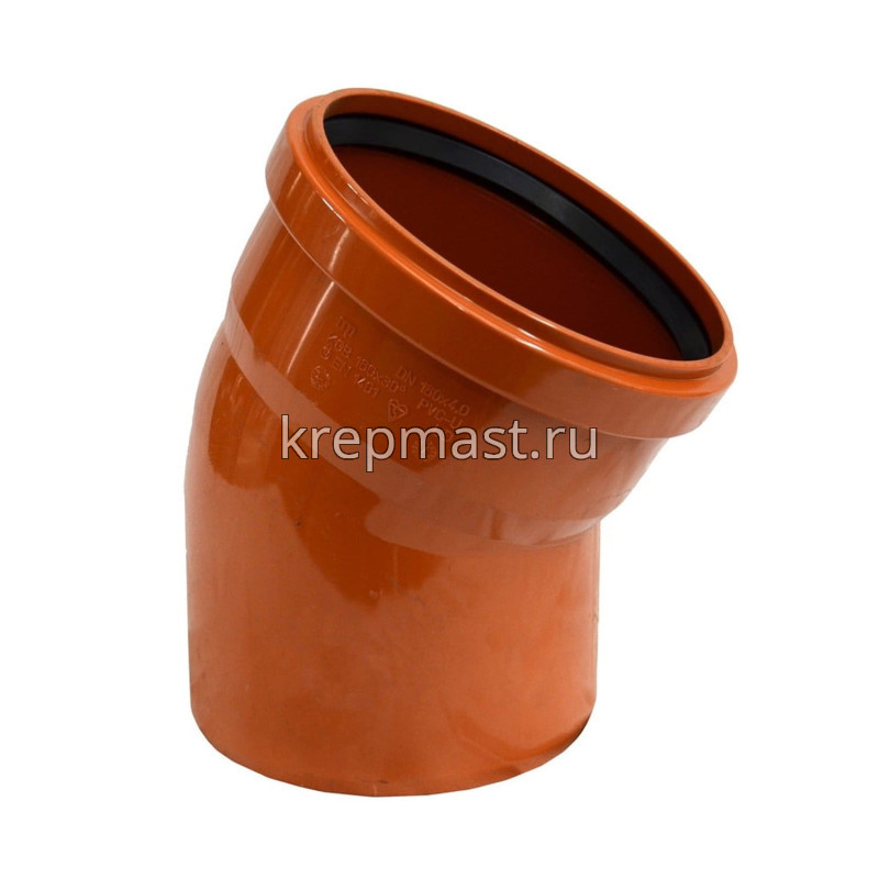 Уголок D 110*45 для канализации НАРУЖНЫЙ РЫЖИЙ