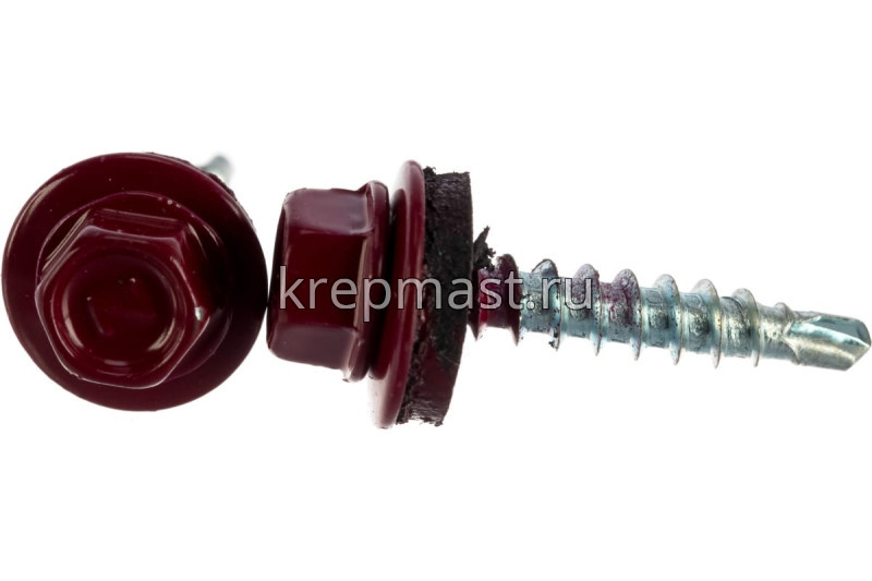 Саморез д/кровли краш. 4,8х35(38) RAL 3005/RR28