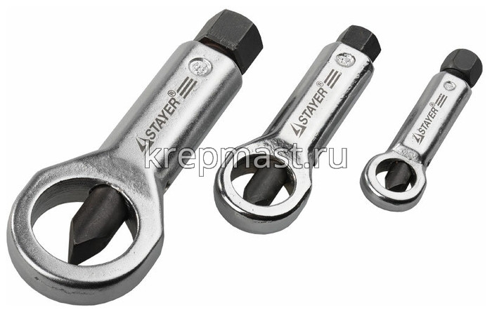 Набор экстракторов STAYER д/прикипевших гаек (3шт)