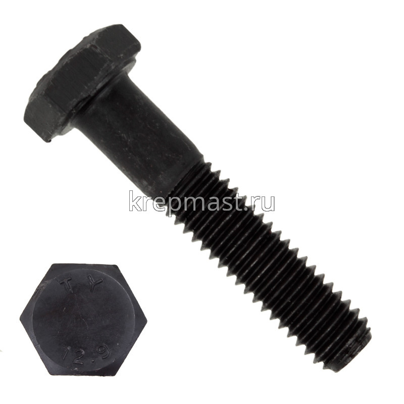 Болт 24х110 кл.пр.12,9 черный н/р DIN 931