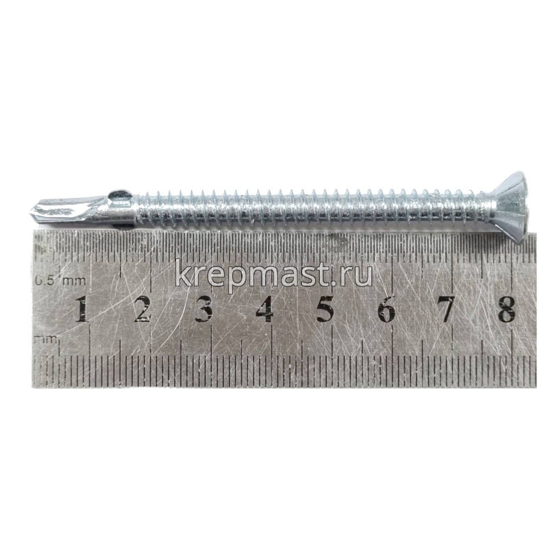 Саморез кров. ТХ30 с УШКАМИ б/шайбы DIN 7504 P 6,3х80 потай. - сверло оцинк.