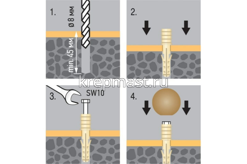 Ограничитель дверной ЕВРОПАРТНЕР цвет.темно-коричневый