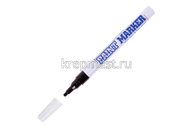 Маркер-краска по мокрому железу 2мм тонкий черный