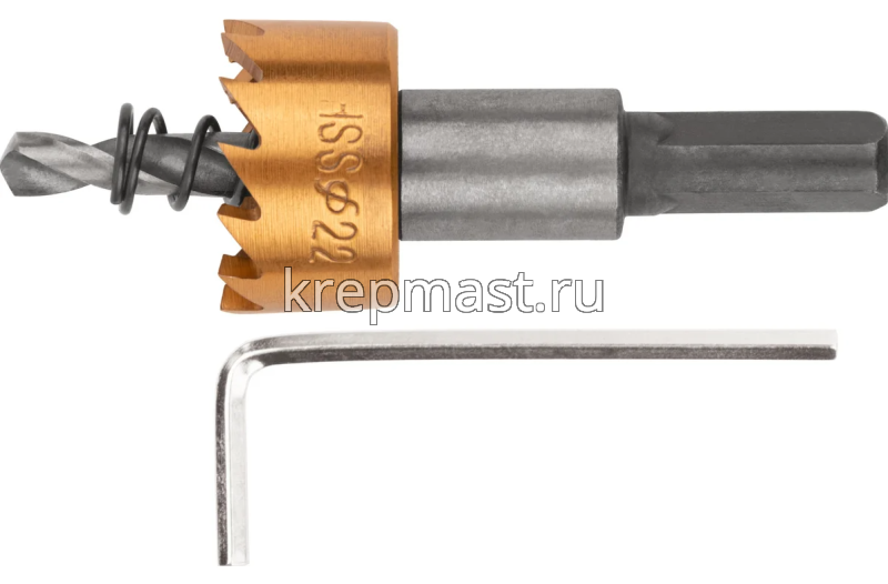 Коронка кольцевая по металлу, HSS сталь, титановое покрытие 22 мм FIT