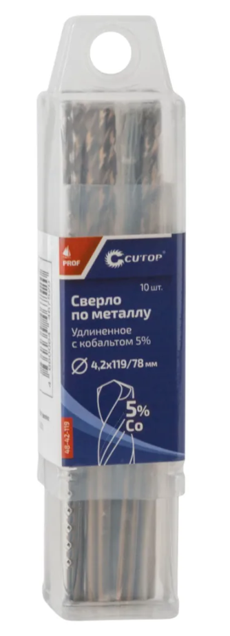 Cверло по металлу КОБАЛЬТ Long 4,2х 119мм