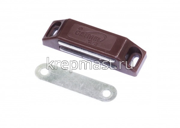 Защелка магнитная мебельная средняя коричневая