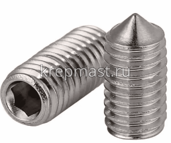 Винт уст. 5х 6 DIN 914 зостр. вн/ш А2 нерж.